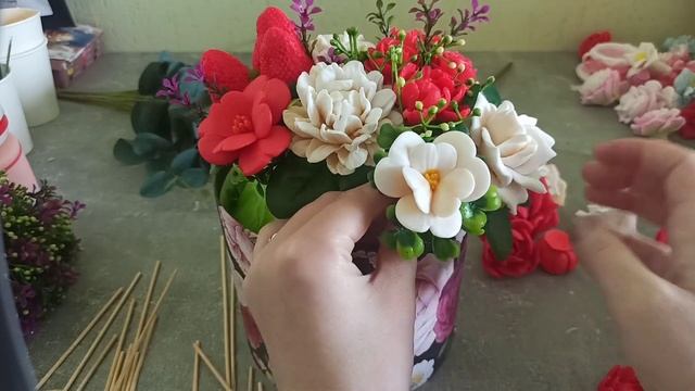 Собираю букет из ярких  мыльных цветов. мыловарение. цветы из мыла. Мыльные букеты
