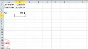 Using Excel to Calculate Someone's Age