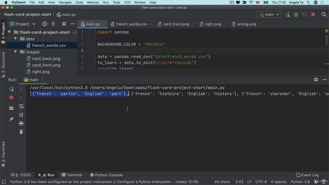 Solution & Walkthrough for Creating New Flash Cards | The Complete Python Pro Bootcamp for 2022