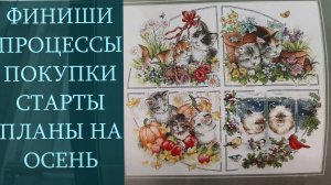 Вышивка крестом. Финиши, процессы, покупки, новые старты, планы на осень.
