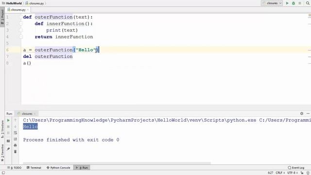 Python Closures + nested functions