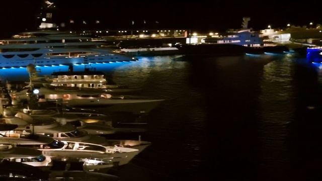 Ahpo By Lürssen Yachts And Porject X At Nighttime At Monte Carlo At The Momaco Yacht Show [4k 60p]