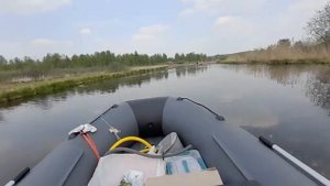 Таймень 4000 нднд + мотор Тарпон 9,9  По реке на скорость.