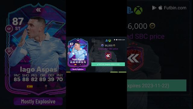 FLASHBACK IAGO ASPAS SBC COST #easportsfc #fifa #eafc24 #eafc #football #fifa23 #fifaultimateteam