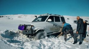 Зимний джипинг, поездка на лабиринты. Нива на цепях тащит!