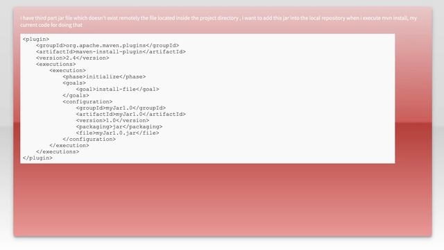 add jar to the maven local repository before build смотреть онлайн