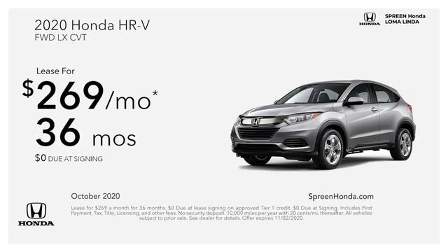 2020 Honda HR-V LX - Spreen Honda Zero Down Offer