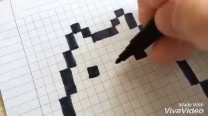 Как нарисовать котика по клеточкам