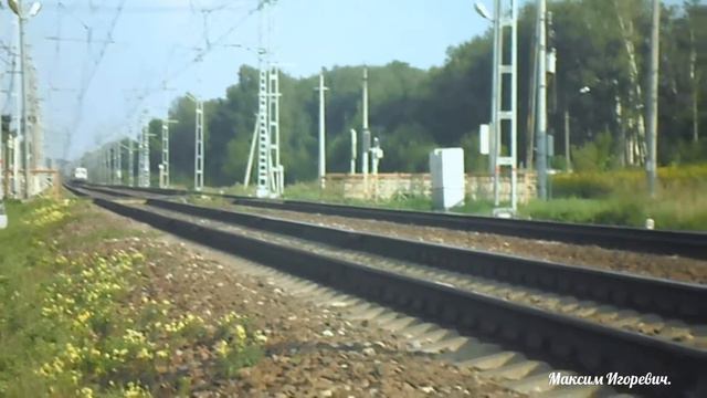 Электровоз ЭП20 014 со скоростным поездом,''Стриж'' Нижний новгород, Москва - ст. Павловский посад смотреть онлайн