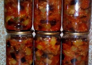 Закуска из баклажан на зиму.Простой и очень вкусный рецепт.