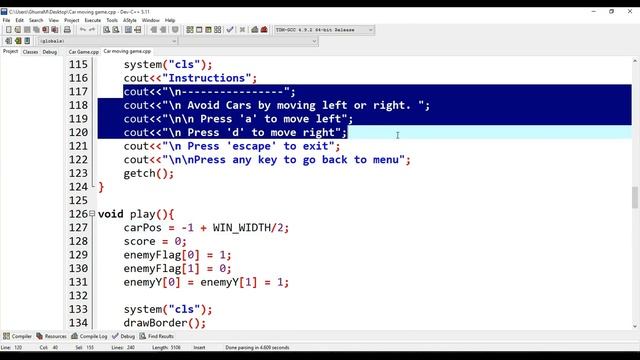 Car Game with C++ coding for beginners | Easy Console Game смотреть онлайн