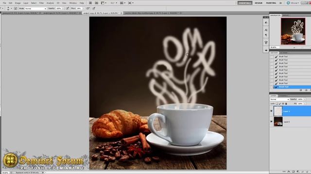 Рисуем дымом. Урок Photoshop. смотреть онлайн