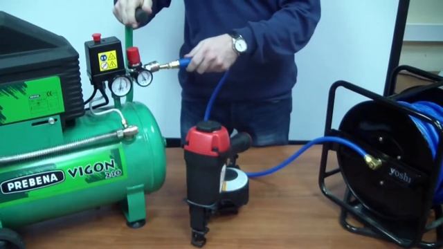 Комплект для КРЕПЛЕНИЯ гибкой черепицы | Компрессор, шланг, пистолет для гвоздя и кровельный гвоздь смотреть онлайн