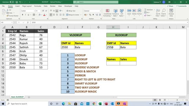 PART 1 - XLOOKUP FUNCTION IN EXCEL OFFICE 365 IN TAMIL | Kallanai YT смотреть онлайн