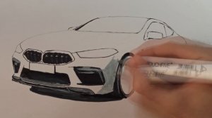 Как нарисовать BMW M8 Competition Gran Coupe