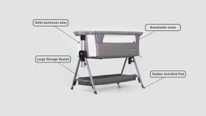 Costway Adjustable Baby Bedside Crib with Large Storage