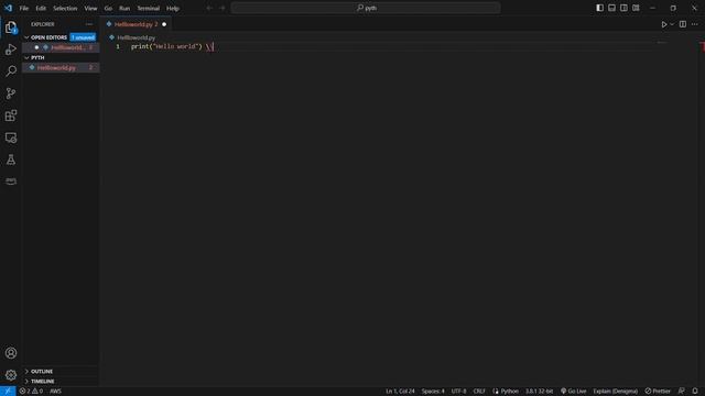 How to print hello world in python
