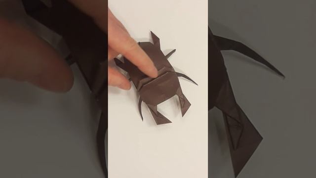 Жук олень из бумаги; paper stag beetle #shorts