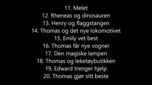 Thomas og vennene hans - Sesong 9 episode liste OPPDATERT