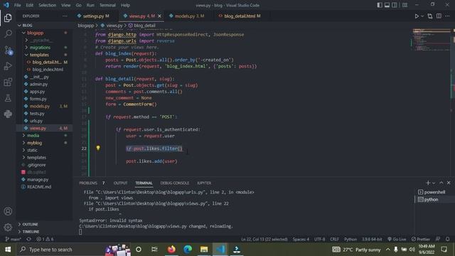 Like and Dislike Button Functionality in Django | Django Tutorial for Beginners.