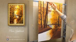 Acrylic Landscape Painting Lesson by Maria Yushkevich | Живопись акрилом. Осенний пейзаж.