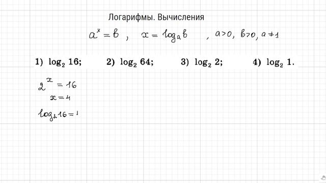 Логарифмы. Вычисление по определению. Часть 1