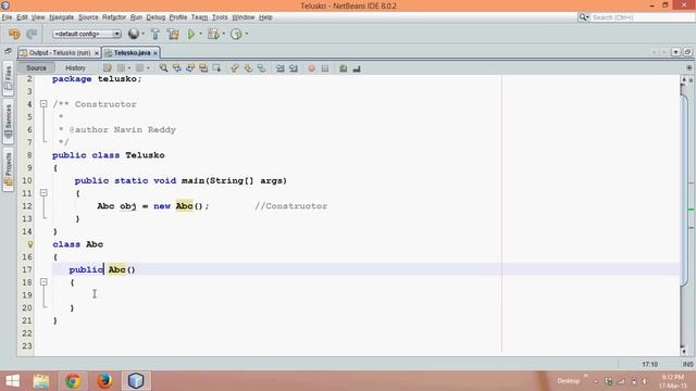 7.5 Constructor Example in Java
