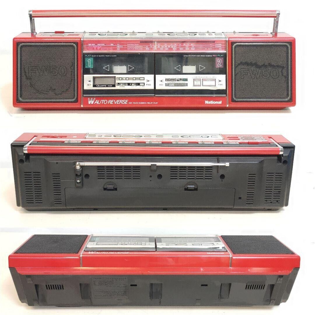 Двух кассетная магнитола National RX-FW50, винтажный ретро-антиквар из Японии-редкая