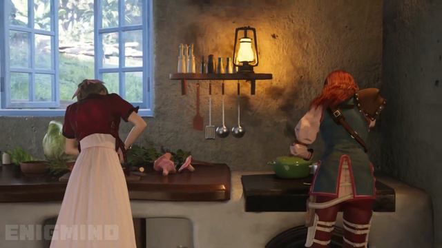 Zack must have a sixth sense for bad cooks - Cissnei & Aerith cooking Final Fantasy 7 Rebirth Remak