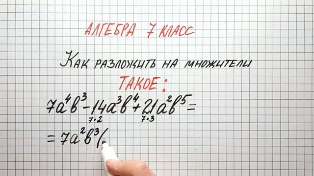Как выносить общий множитель за скобки. Подробно смотреть онлайн