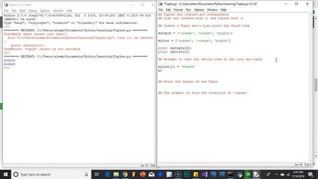 Learning Python #5   Tuples