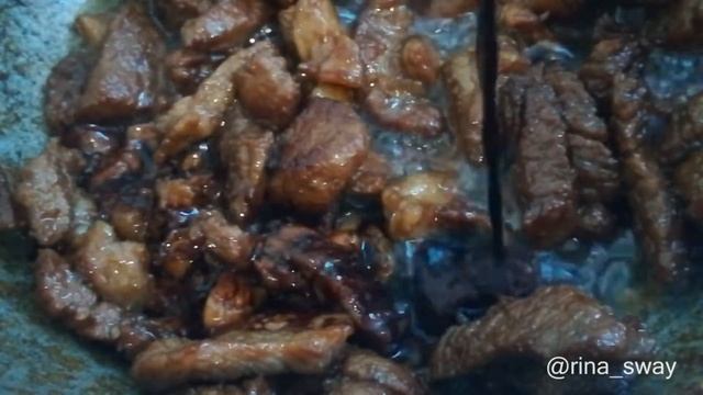Мясо в сахарной карамели.