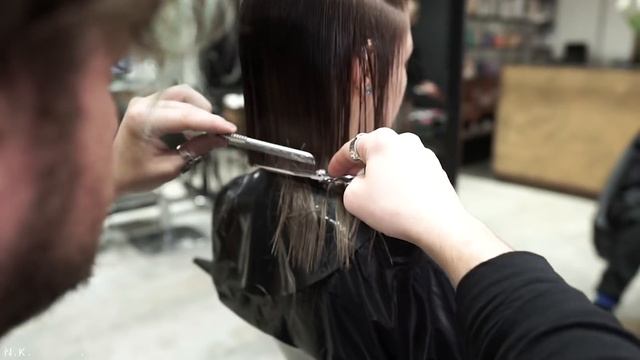 BOB HAIRCUT: how to cut box bob quick with square line - NIKITOCHKIN