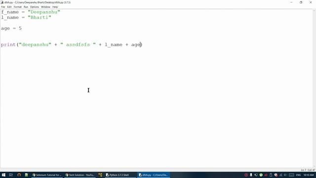 String Formatting | String Concatination in Python | Full Tutorial In Hindi | Python For Beginners