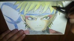 Иван КИН how to draw Naruto-как нарисовать Наруто аниме цветными карандашами!ナルトを描画する方法