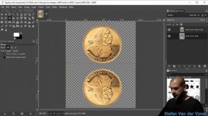 GIMP tutorial - creating a gold coin reflection