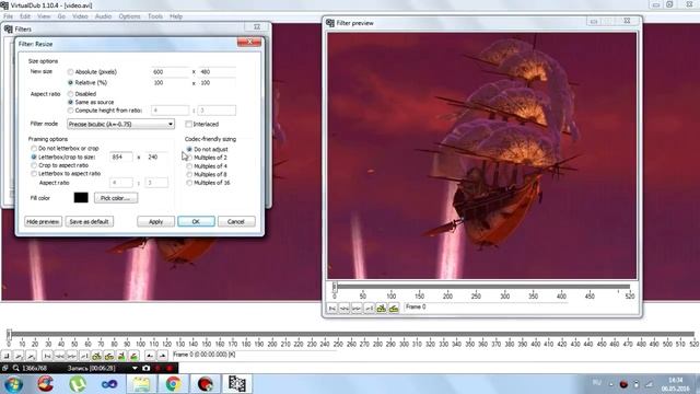 VirtualDub: добавление бордюра/рамки на видео смотреть онлайн