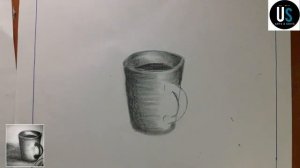 How to draw a 3D coffee mug(cup)with proper shading | How to draw a cup for beginners | Skeching