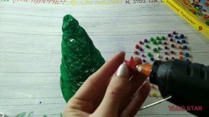 Ёлка из ниток и клея. Лёгкая новогодняя поделка в детский сад.mp4