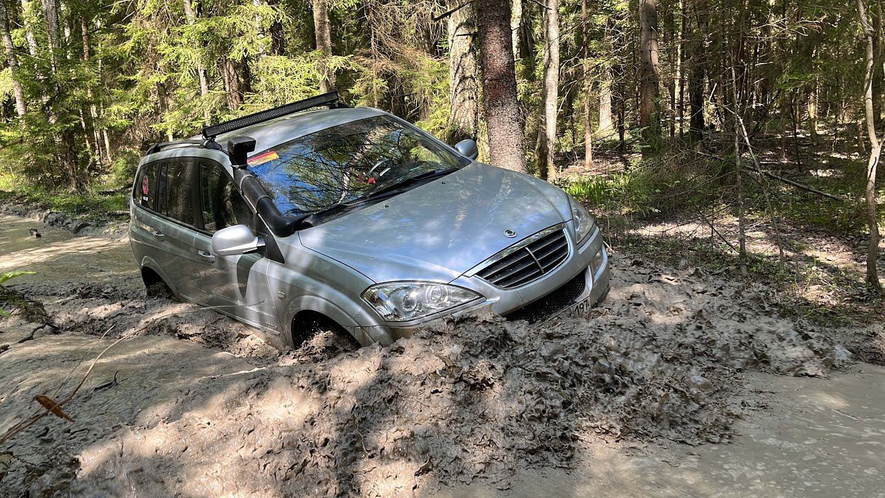 Эта дорога ВСЕХ шокировала! Сложный маршрут в лесу, Нива УАЗы и SsangYong преодолевают бездорожье. смотреть онлайн