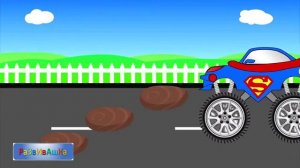 Собираем монстр трак для супермена  Мультики про машинки