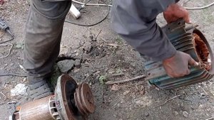 Разбираем электродвигатель на Медь!!! 70кг!!! сколько меди в нём?емае....