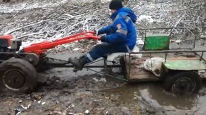 Мотоблоком по грязи