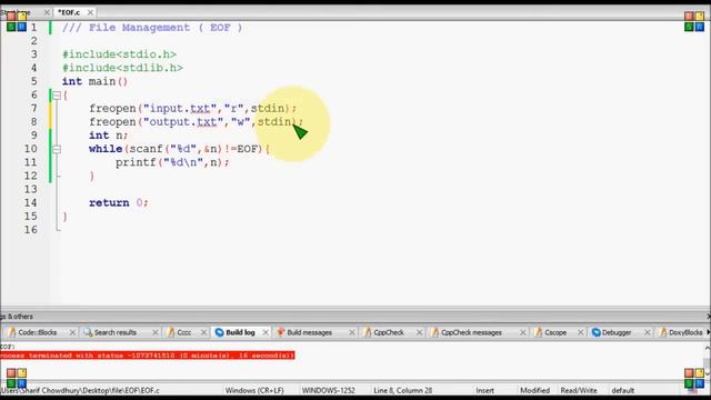 Bangla C programming tutorial  116  File Management  (EOF)