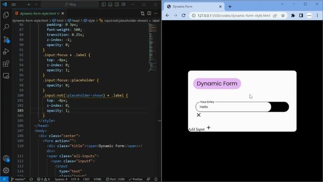 How to create a Dynamic Form / Input Fields | HTML CSS and JS!