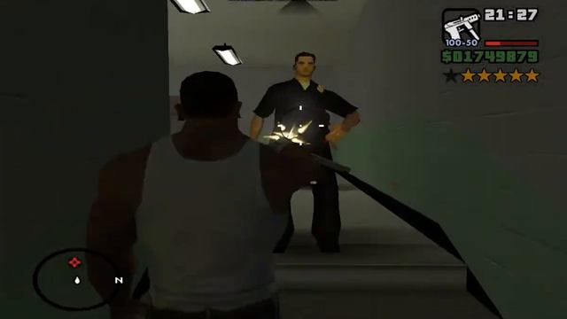 GTA - SAN ANDREAS: Лютая перестрелка с копами в П.У.-6 звёзд