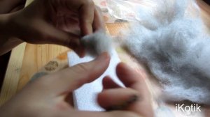 Котик из войлока : Мастер-класс сухое валяние