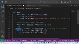 #7- Find Unique Characters In A String Using boolean Array | Interview Coding Questions #javacode