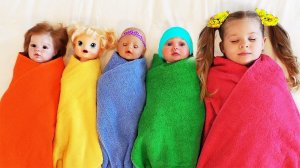 Learn colors with Baby Dolls, Are you sleeping song nursery rhymes for children's, baby songs