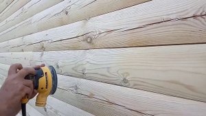 Шлифовка дома из бруса своими руками.